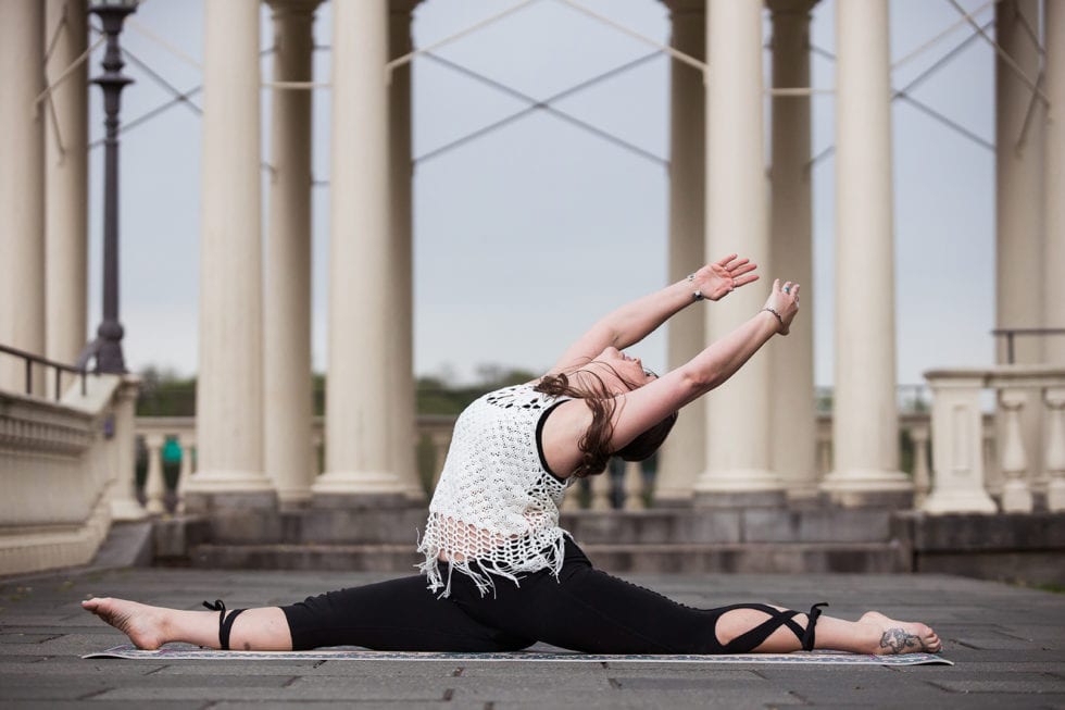 Turquoise Floating Yoga Pose